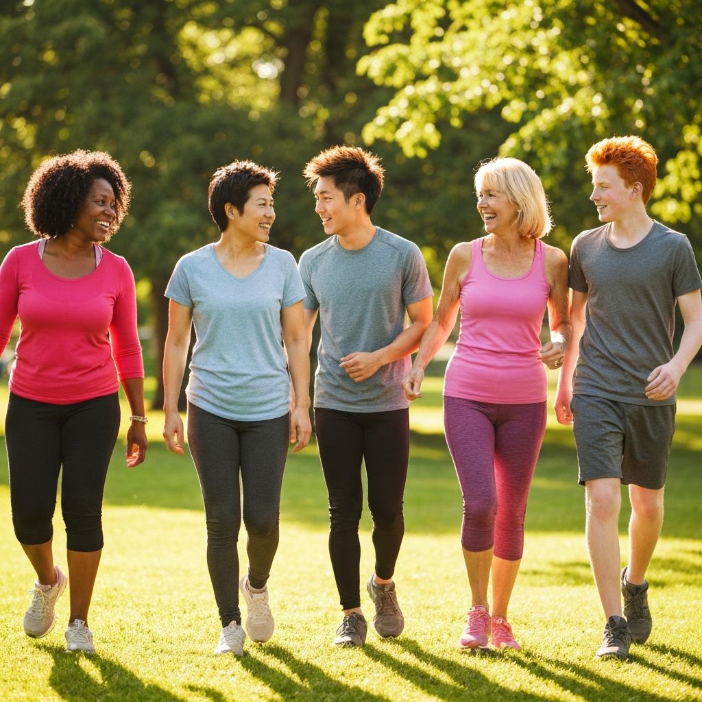 Group of diverse people enjoying active lifestyle